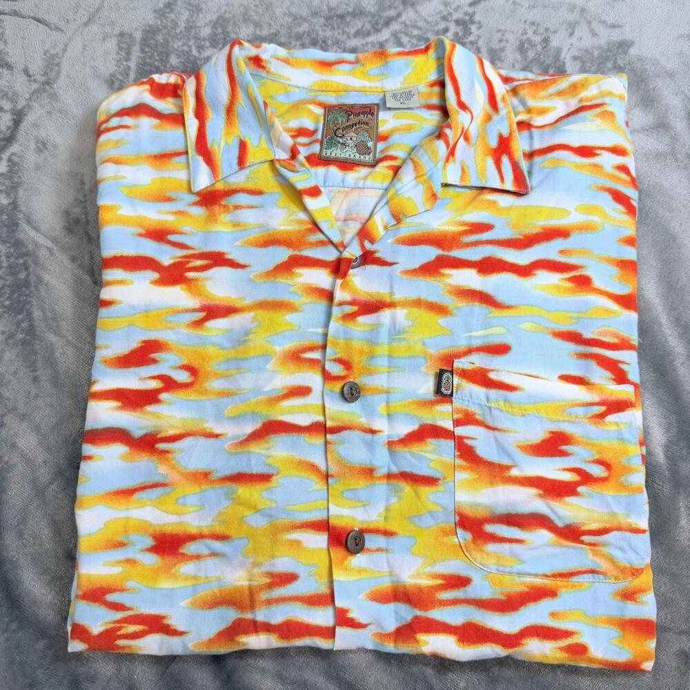 Vtg Pineapple Connection Shirt Mens Sz XL Retro Aloha Hawaiian Tropical Print - Picture 3 of 11